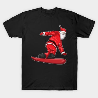 Santa Claus Christmas Snowboard T-Shirt